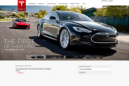 Tesla Motors website in 2011