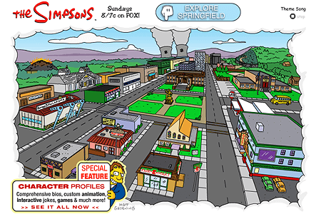 The Simpsons website in 2006