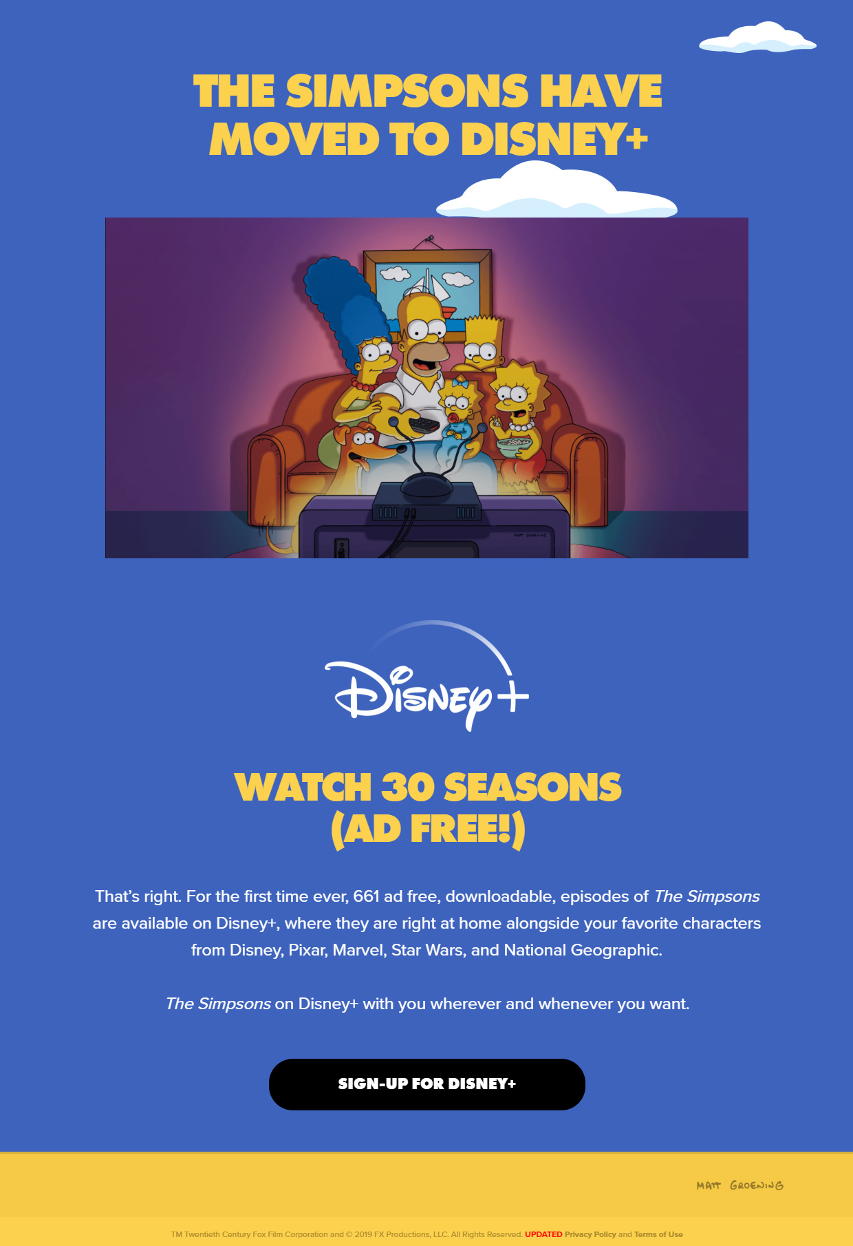 The Simpsons website in 2020