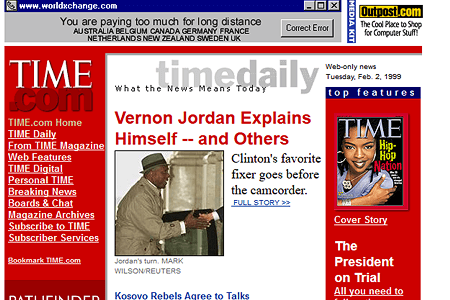 Time website in 1999
