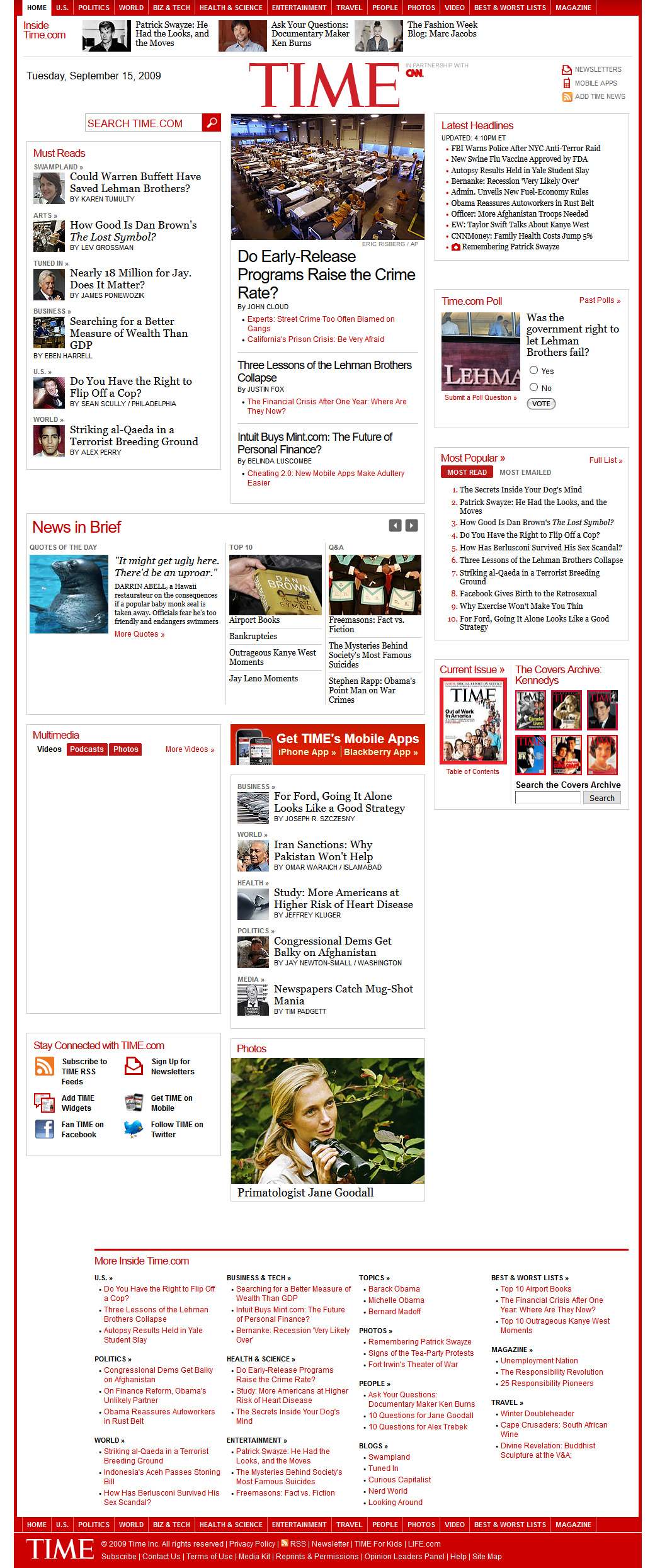 Time website in 2009