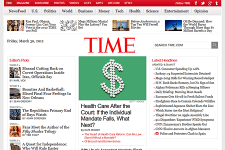 Time website in 2012