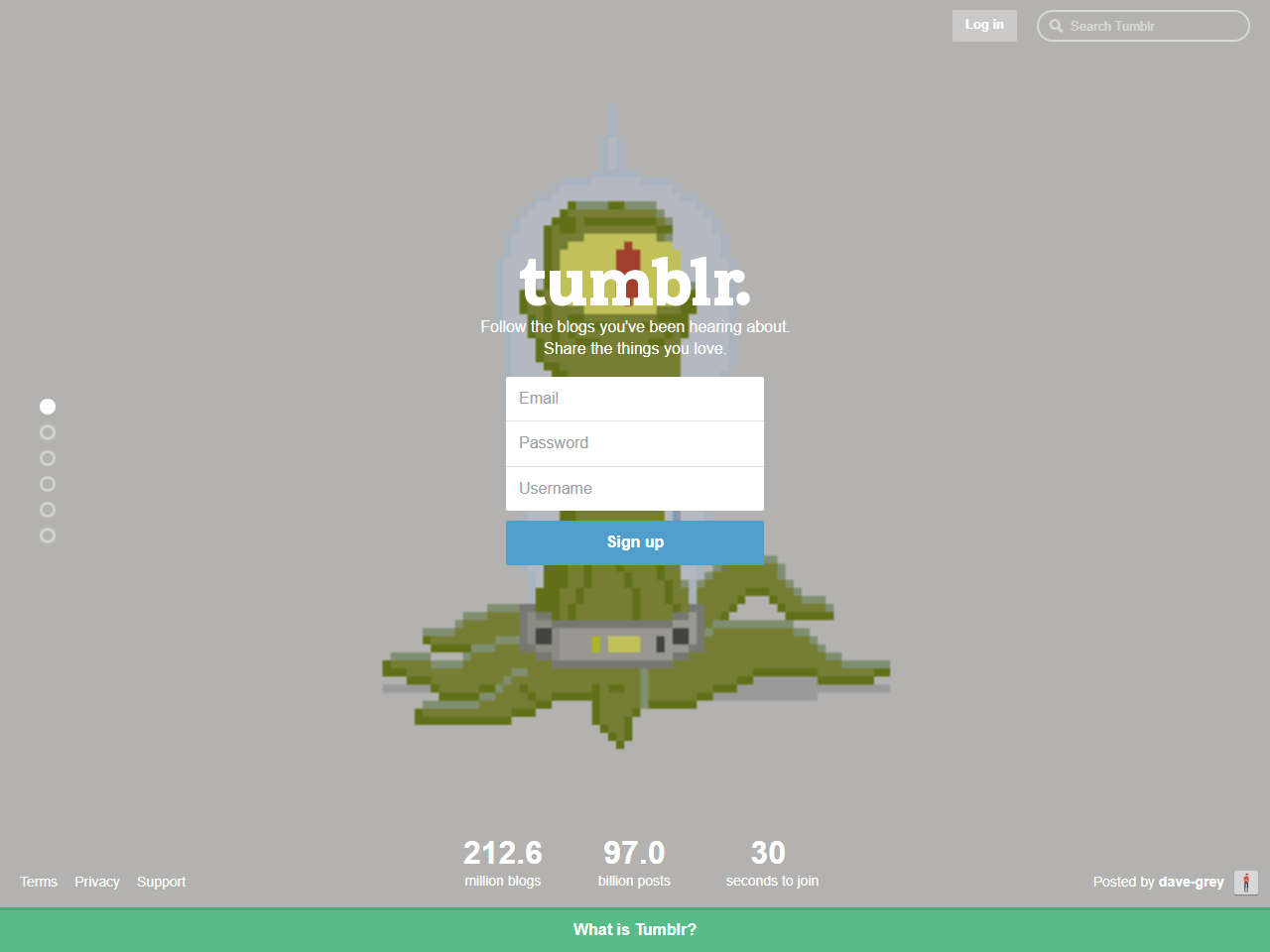Tumblr website in 2014