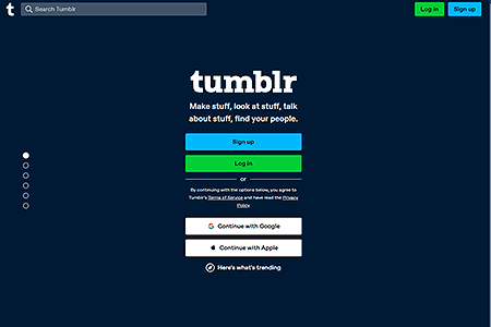 Tumblr website in 2021