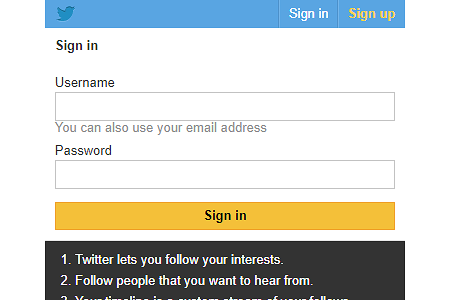 Twitter mobile version in 2013