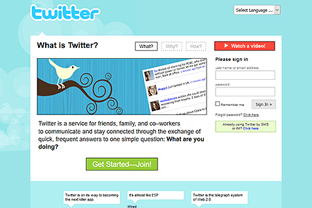 Twitter website in 2008