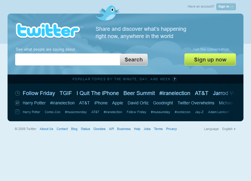 Twitter in 2009