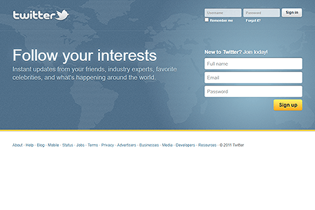 Twitter website in 2011