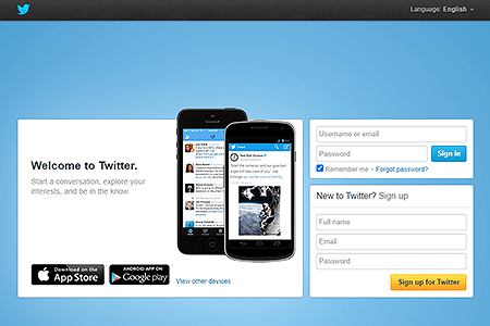 Twitter website in 2013