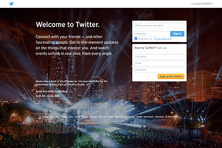 Twitter website in 2014