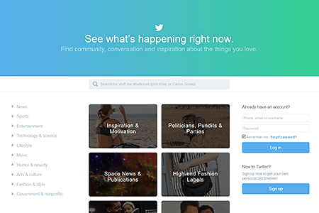 Twitter website in 2015