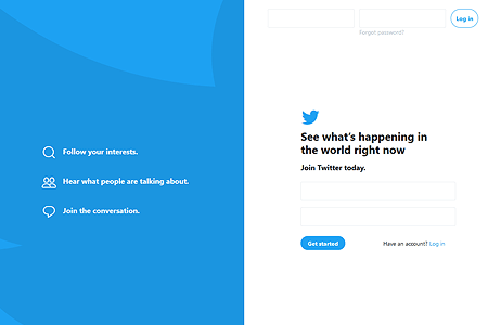 Twitter website in 2018