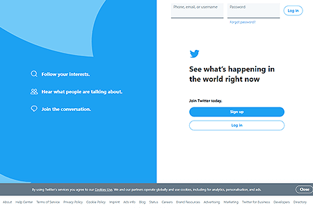 Twitter website in 2020