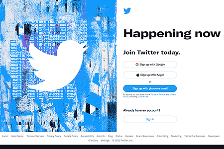 Twitter website in 2022