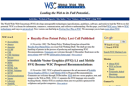 W3C.org website in 2002