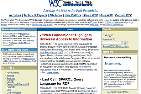 W3C.org website in 2005