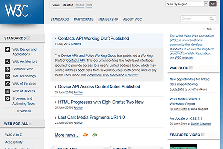 W3C.org website in 2010
