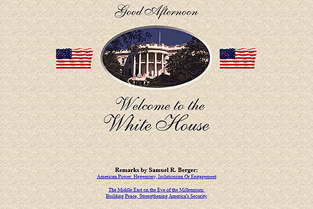 The White House website in 1999
