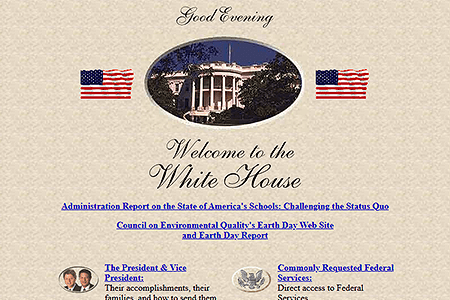 The White House website in 2000