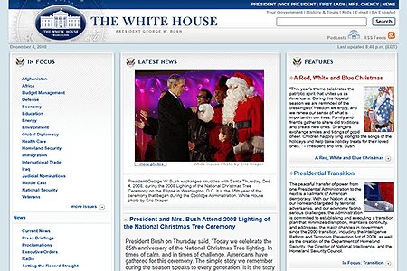 The White House website in 2008