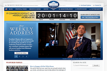 The White House website in 2011
