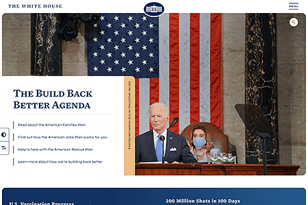 The White House website in 2021