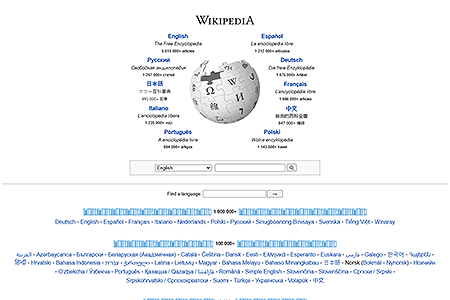 Wikipedia website in 2015