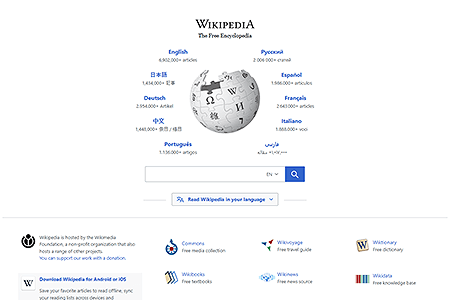 Wikipedia website in 2024