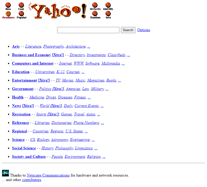 Yahoo in 1995