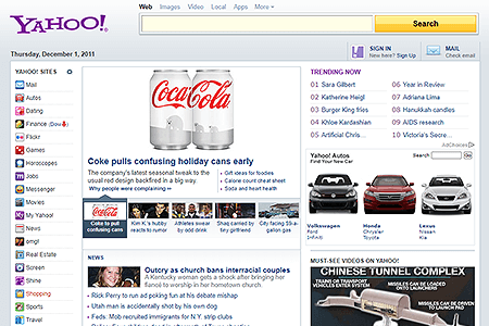 Yahoo website in 2011