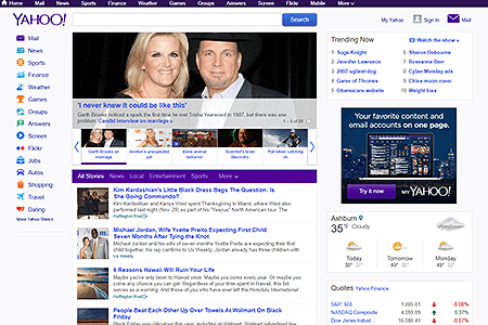Yahoo website in 2013