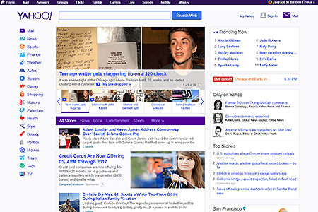 Yahoo website in 2015