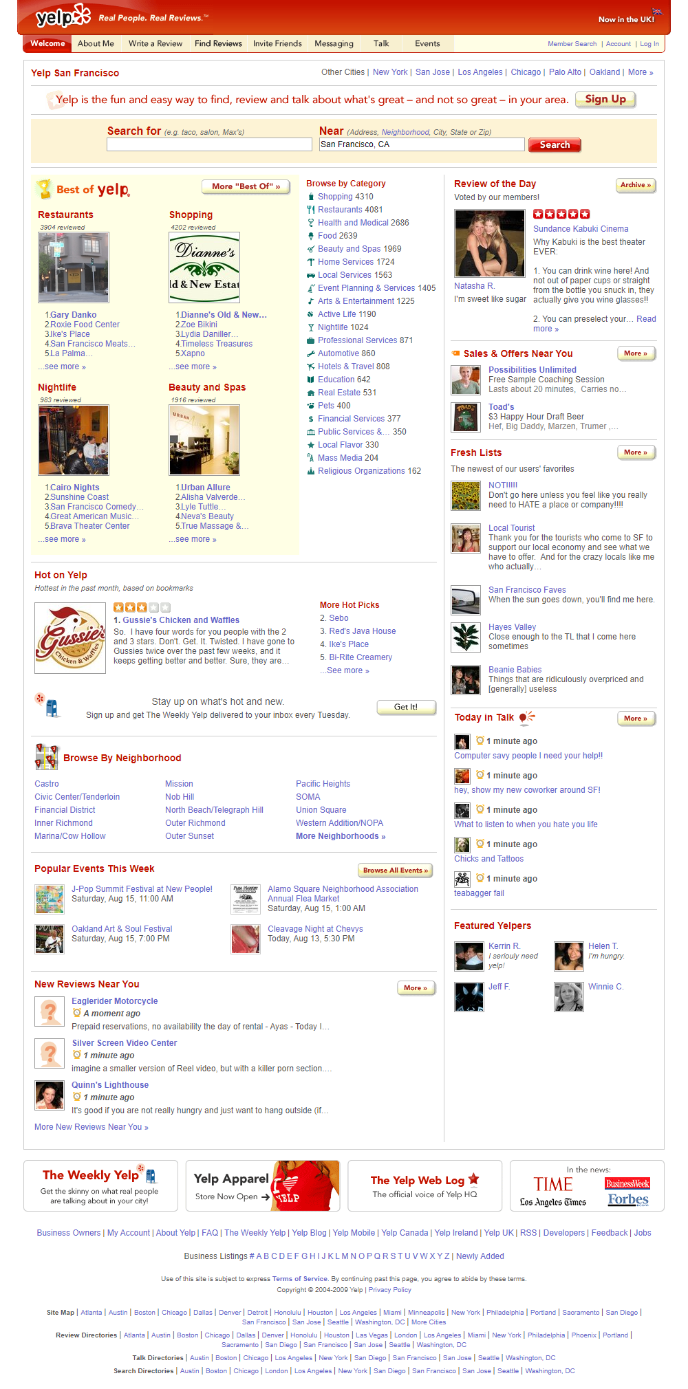 Yelp in 2009