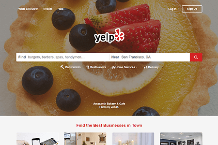 Yelp website in 2019