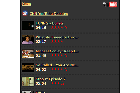 YouTube mobile version in 2007