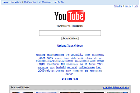 YouTube website in 2005