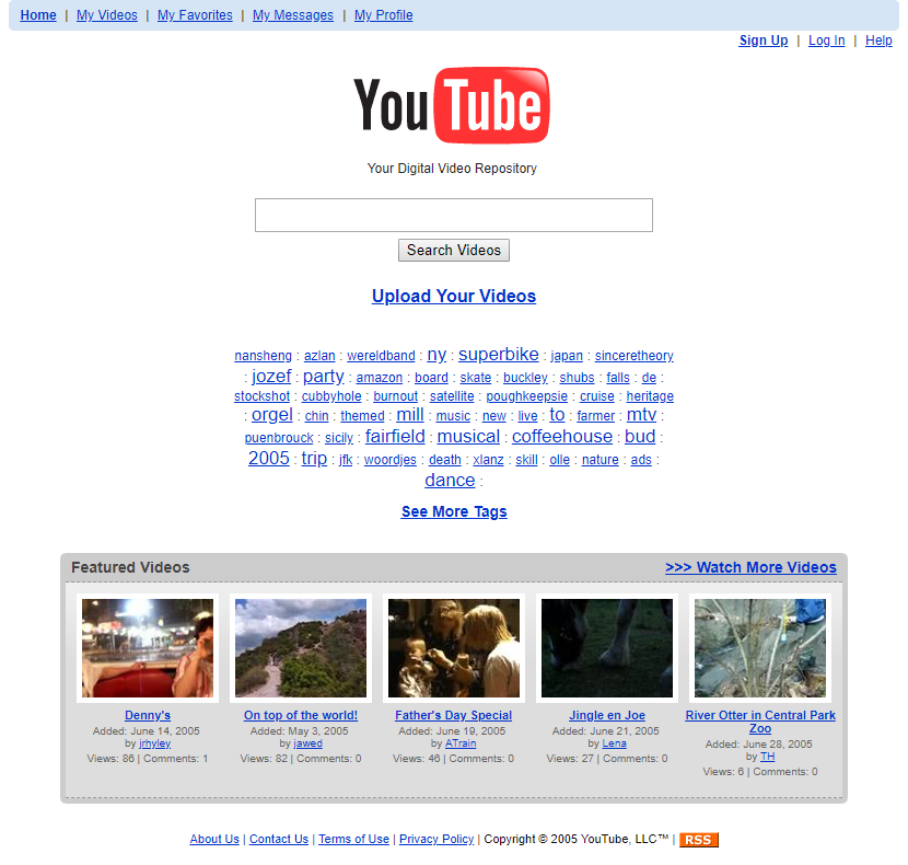  YouTube  in 2005 Web  Design Museum