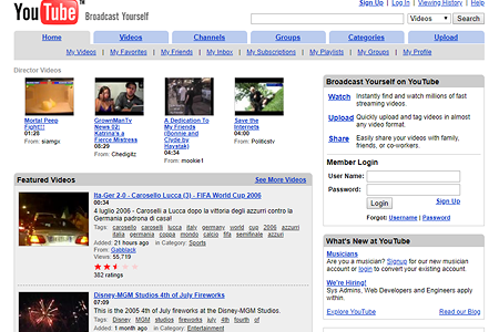 YouTube website in 2006