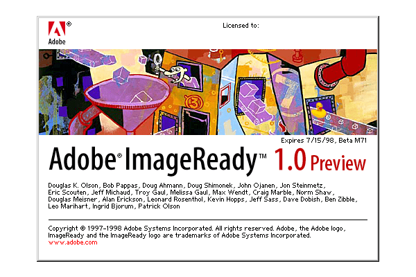 Adobe ImageReady 1.0