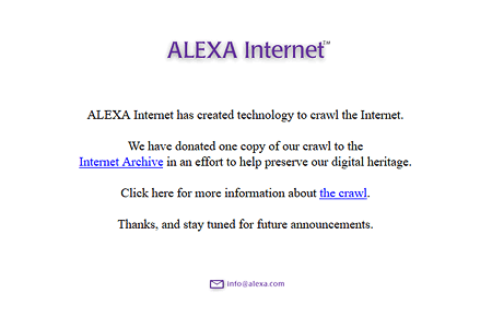 Alexa Internet website in 1997