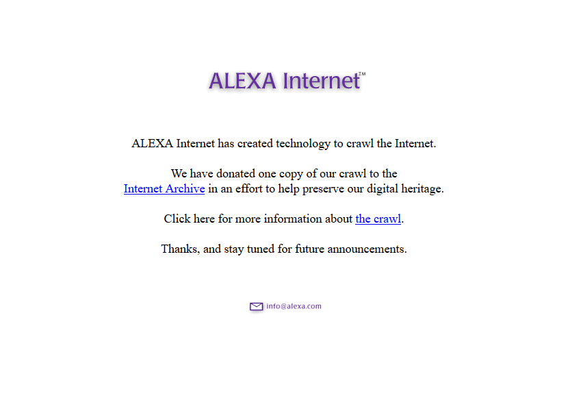 Alexa Internet website in 1997