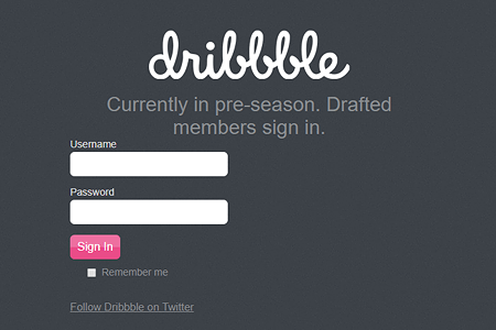 Dribbble.com website in 2009