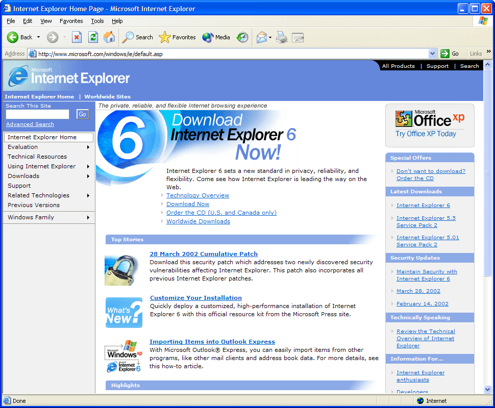 how to download latest internet explorer for windows xp