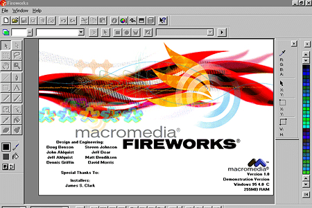 Macromedia Fireworks 1.0 in 1998