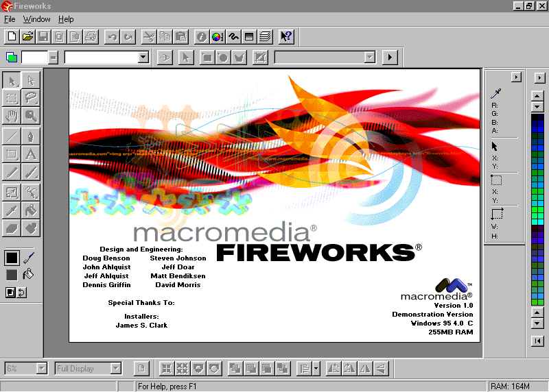 Macromedia Fireworks 1.0 in 1998
