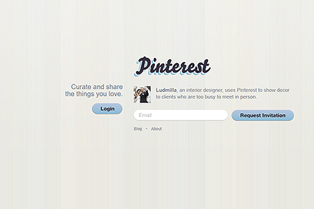 Pinterest early website in 2010