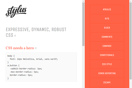 Stylus-lang.com website in 2015