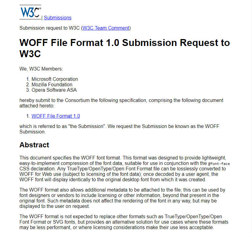 WOFF 1.0 specification from 2010